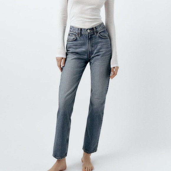 Zara Denim - Zara High Waist Straight Regular Length Jeans - NWT